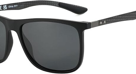 ZENOTTIC Square Polarized Sunglasses for Men Ultralight Carbon Fiber Sun Glasses Driving Fishing Golf Sports UV400 Protection