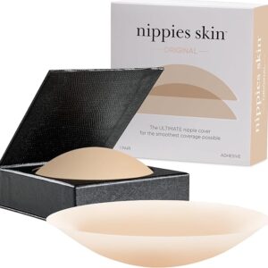 Nippies Nipple Covers for Women - Sticky Adhesive Silicone Pasties - Reusable Pasty Nipple Cover with Travel Box